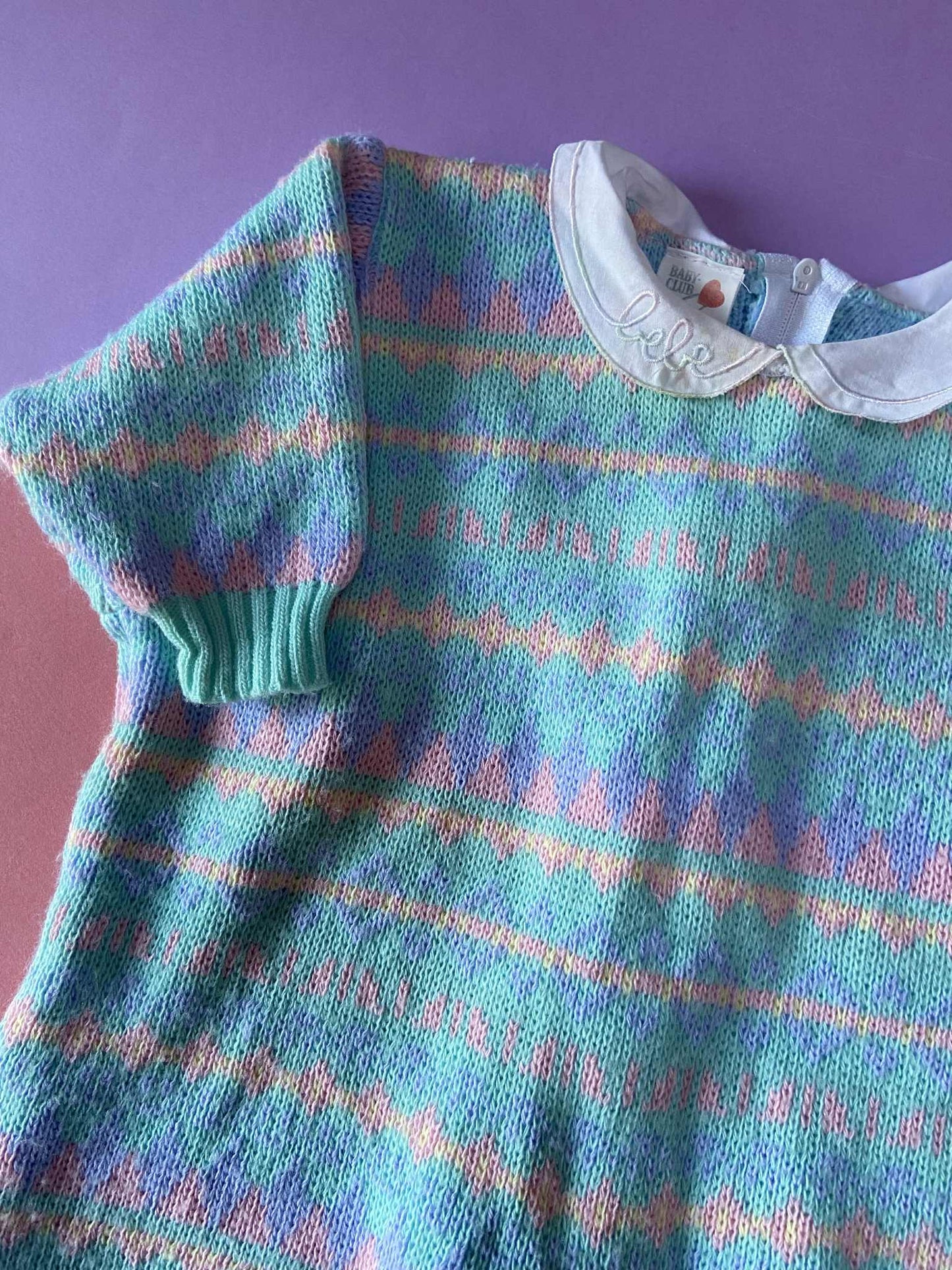 Combi maille vintage PASTEL bébé