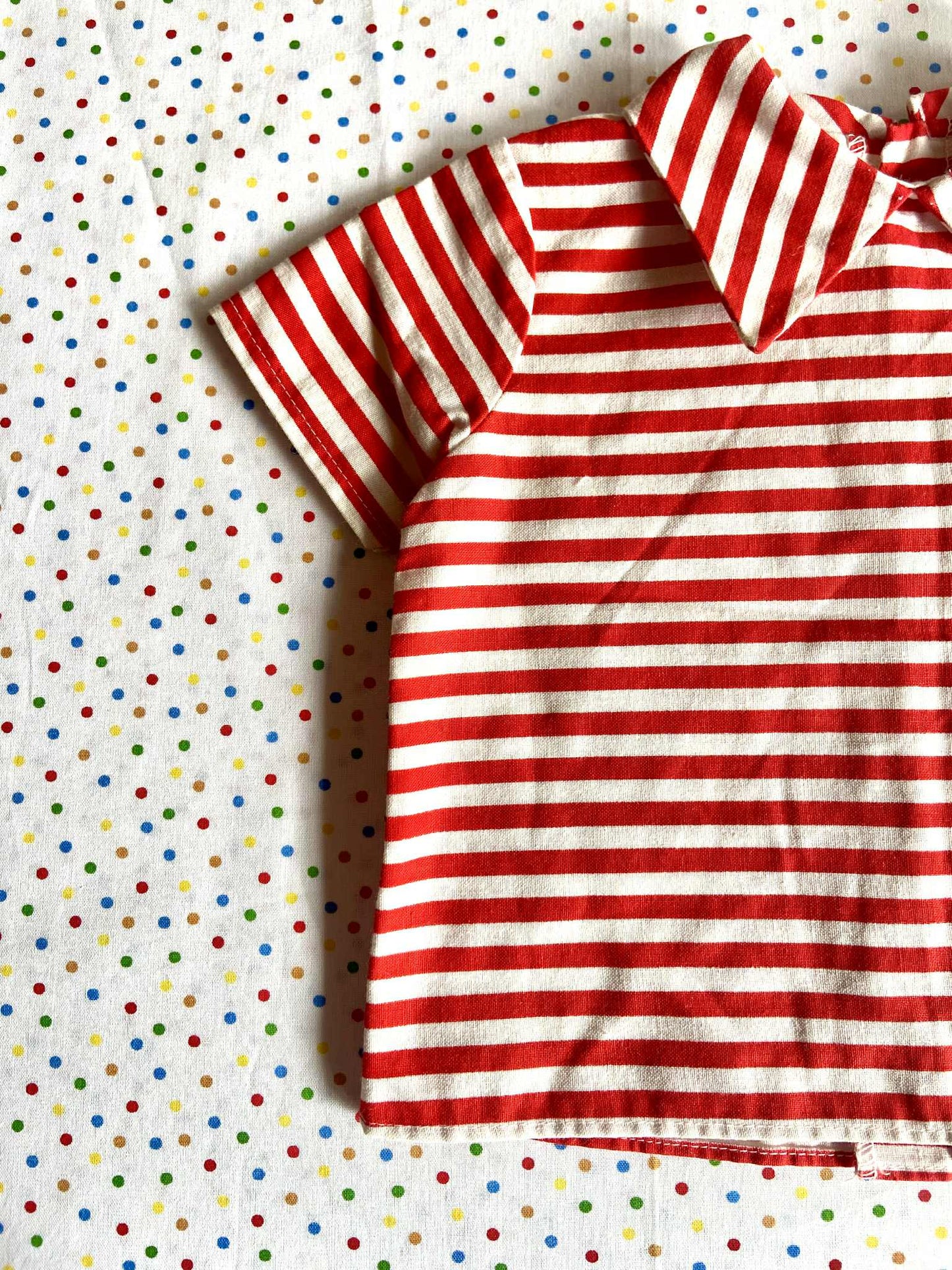 Haut vintage bebe col pointu RAYURES