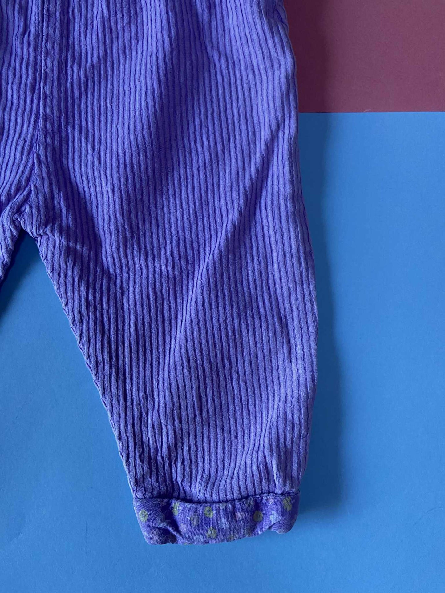 Salopette vintage velours côtelé LILAS