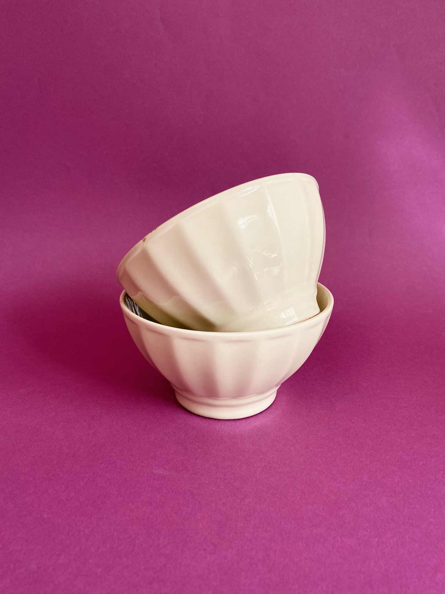 Lot de 2 petits bols côtelés VERT AMANDE