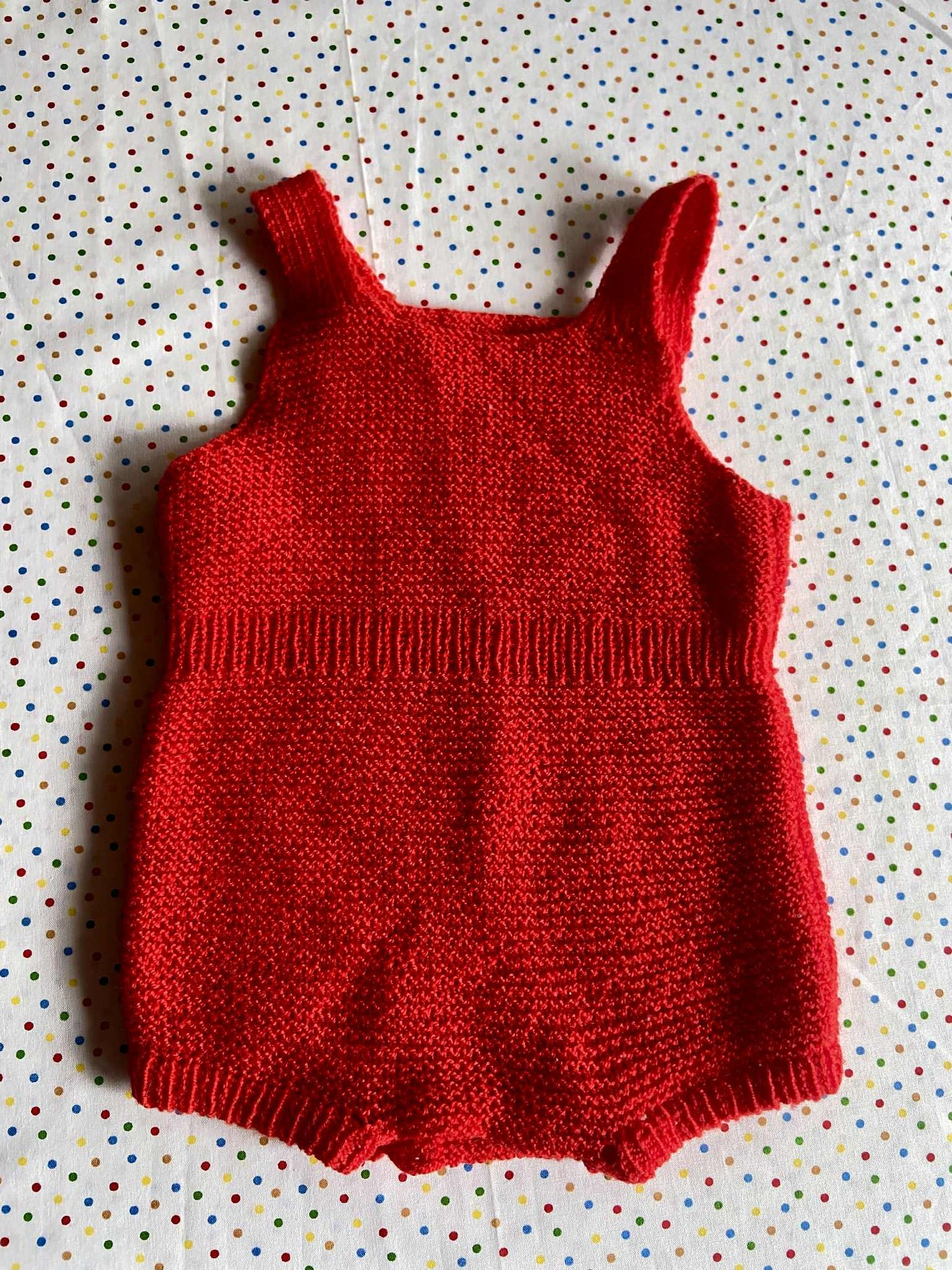 Barboteuse vintage maille ROUGE