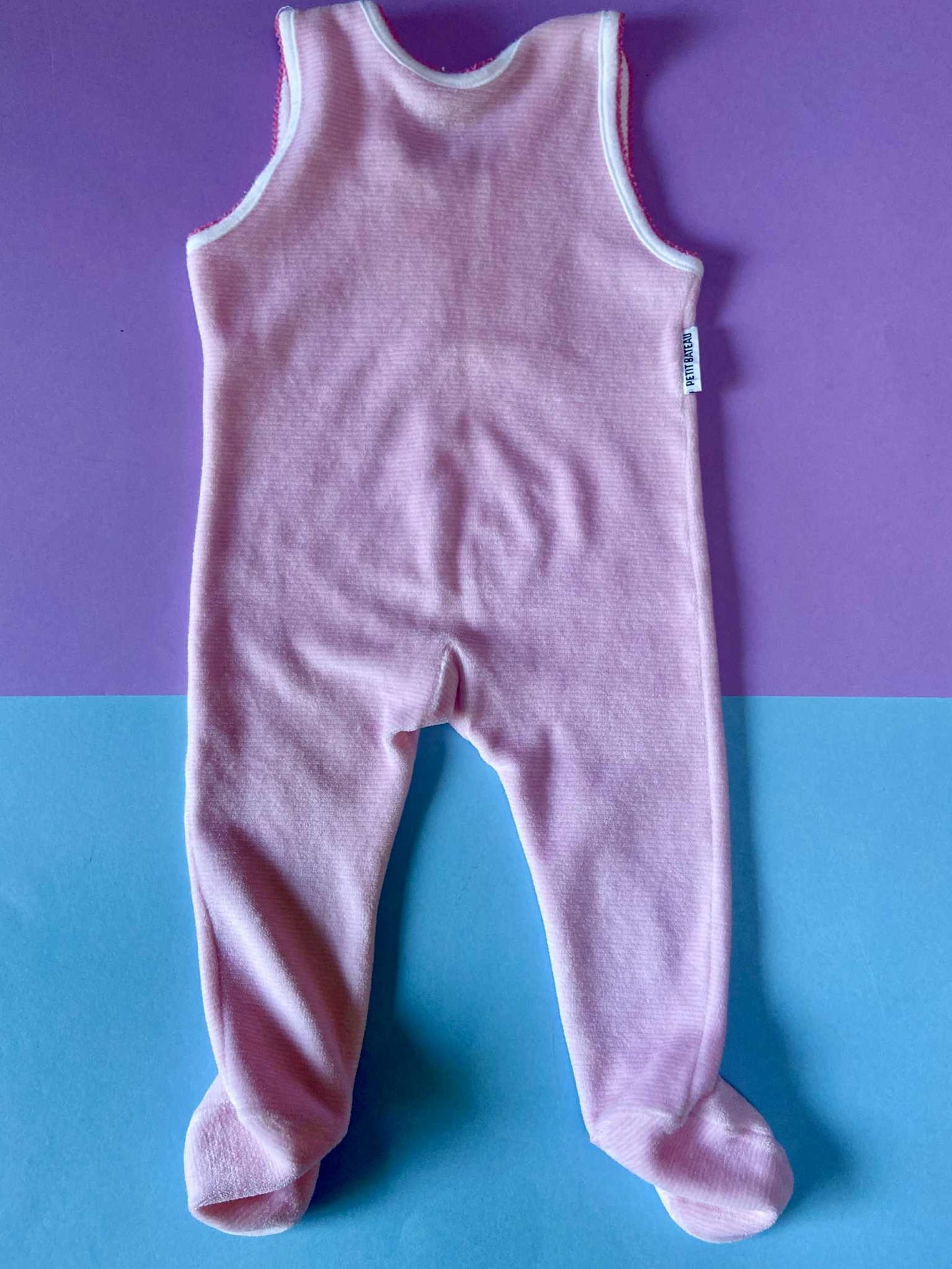 Combi velours rose vintage PETIT BATEAU