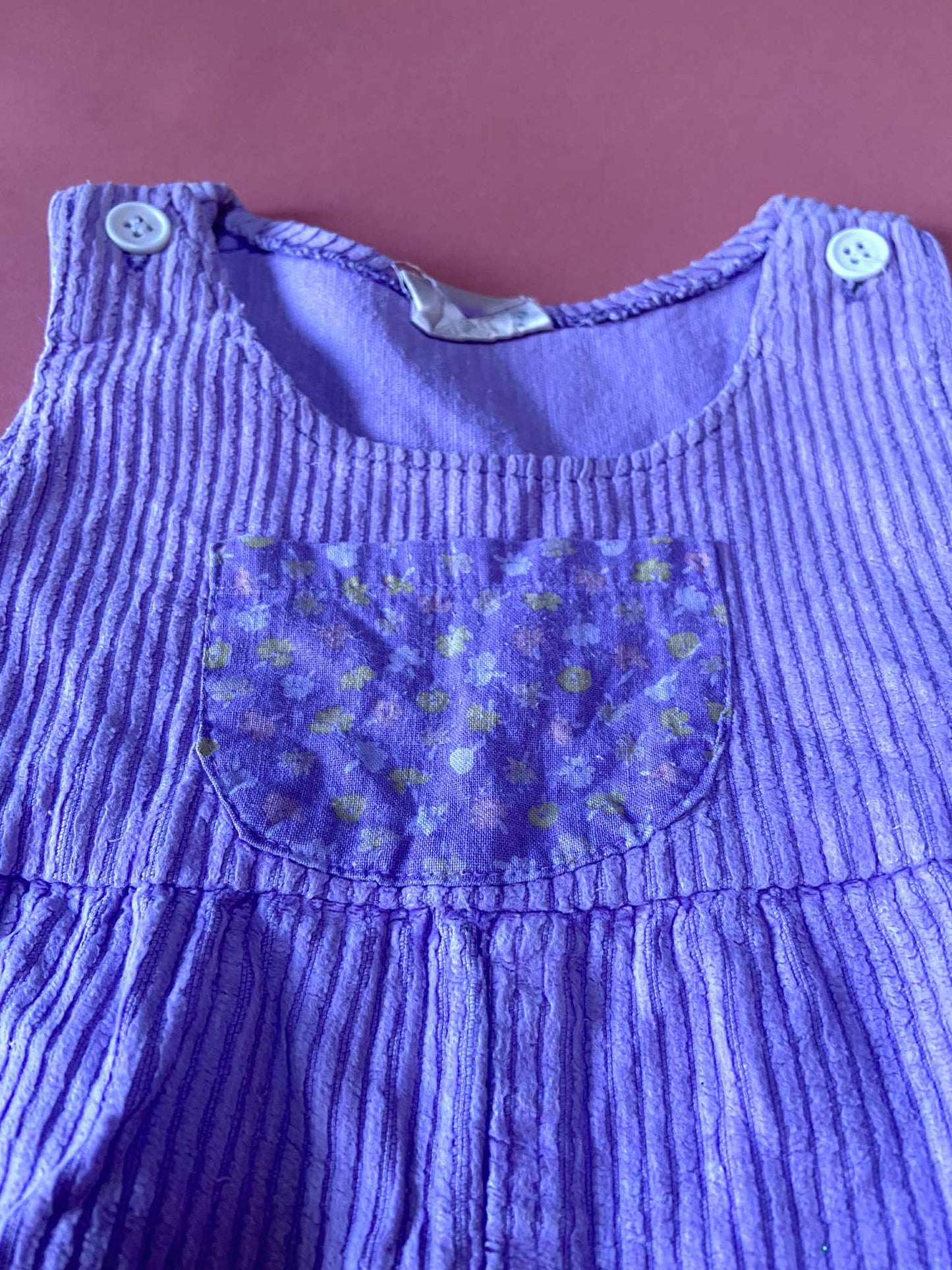 Salopette vintage velours côtelé LILAS