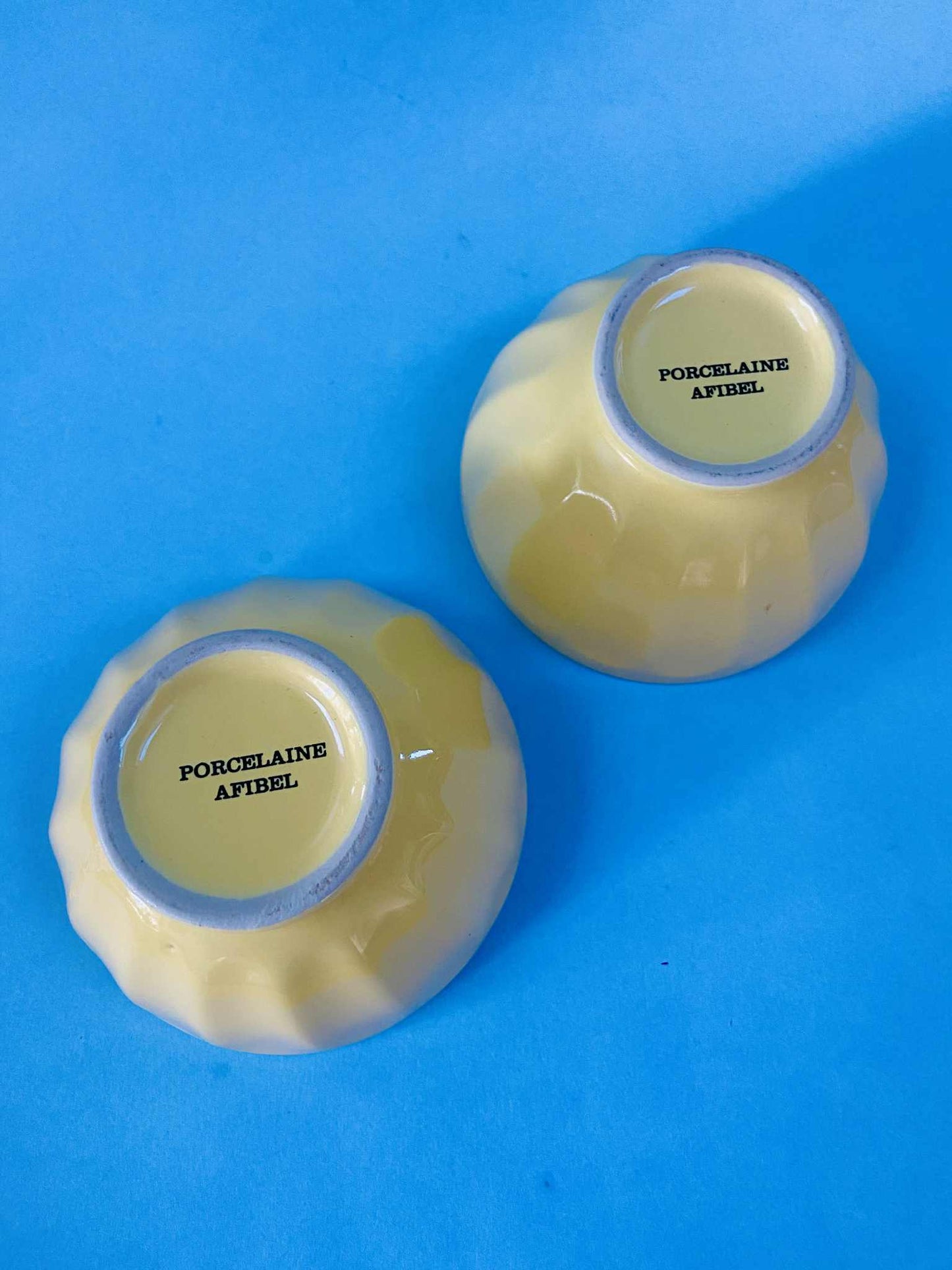 Duo petits bols côtelés jaunes AFIBEL