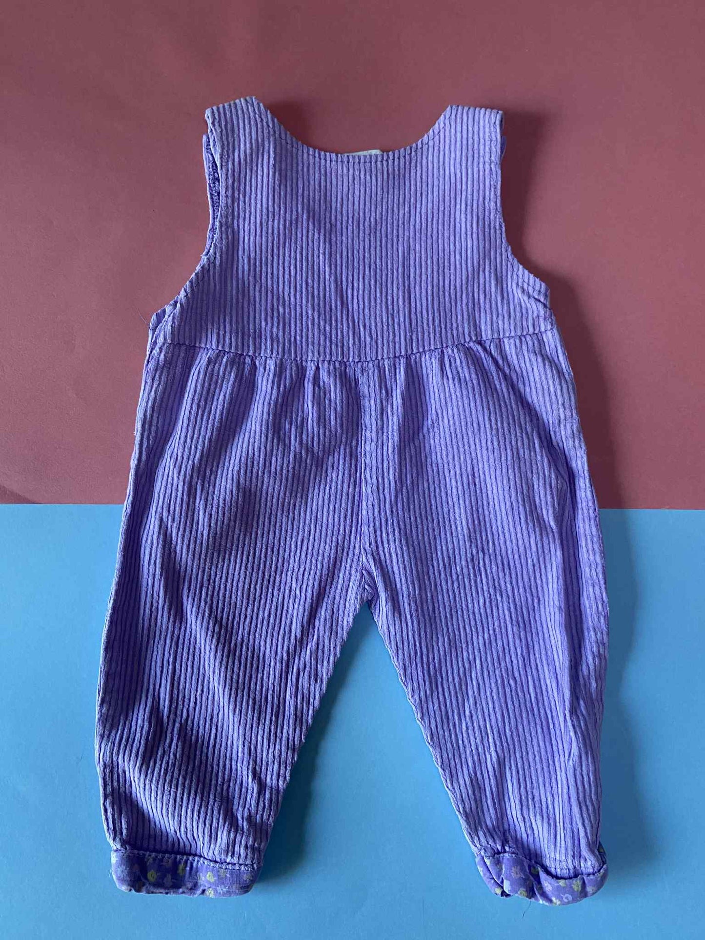 Salopette vintage velours côtelé LILAS