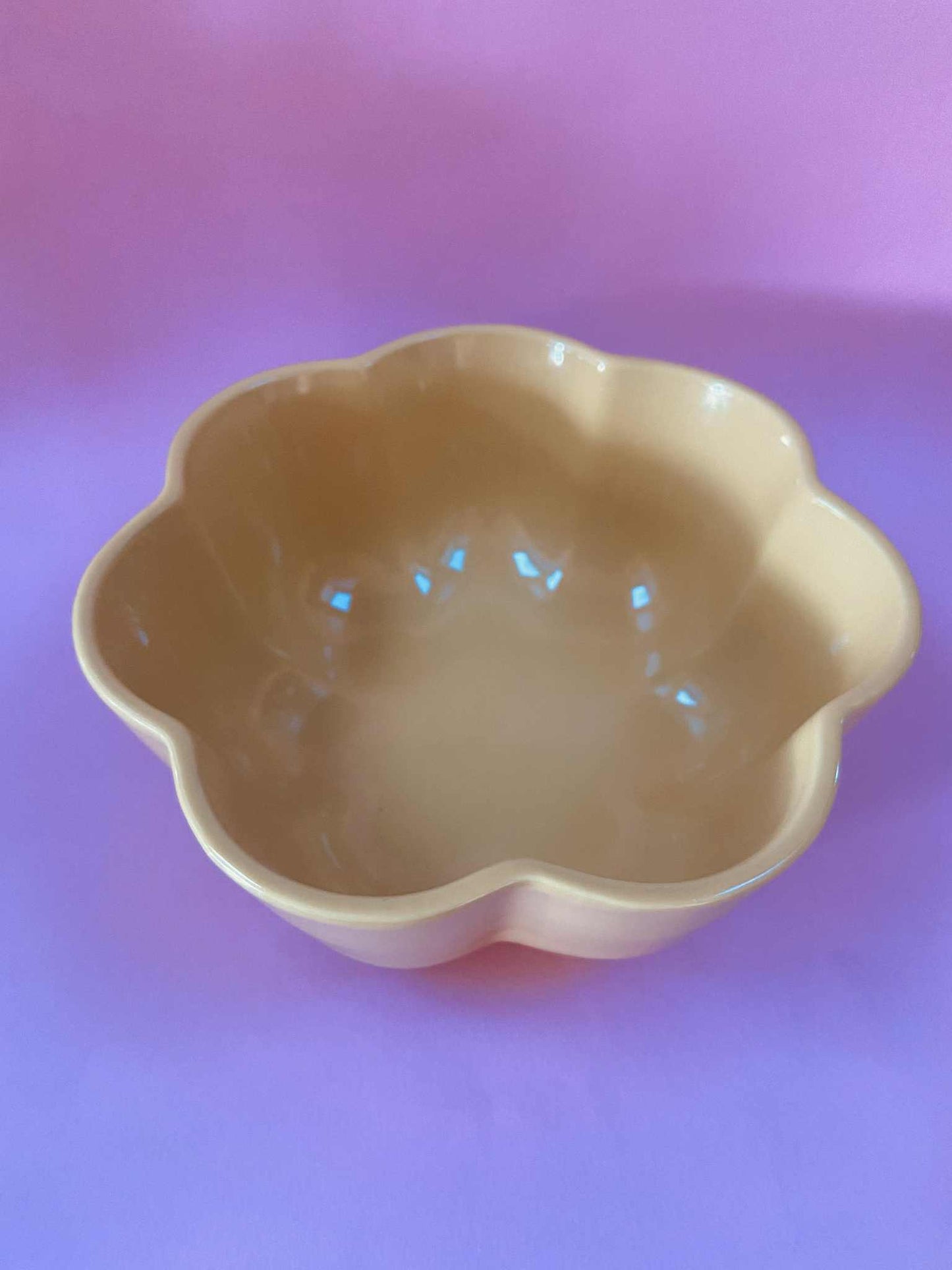 Grand saladier céramique ondulé JAUNE