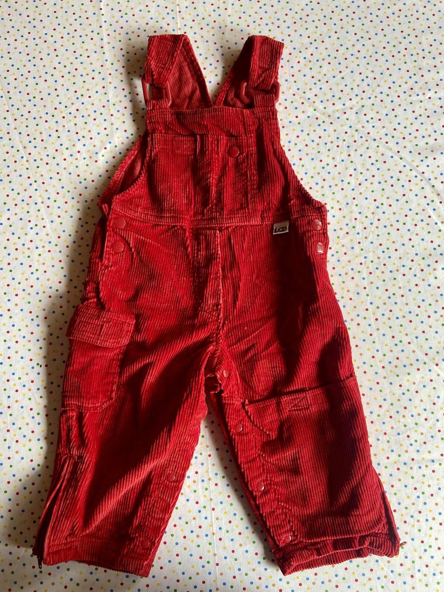 salopette velours côtelé ROUGE