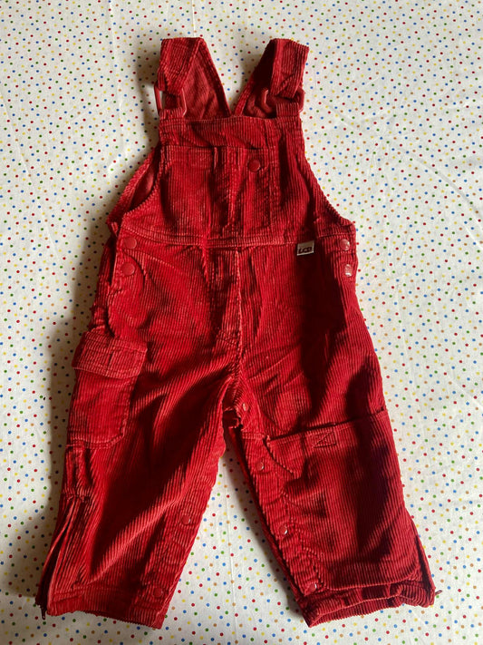 salopette velours côtelé ROUGE