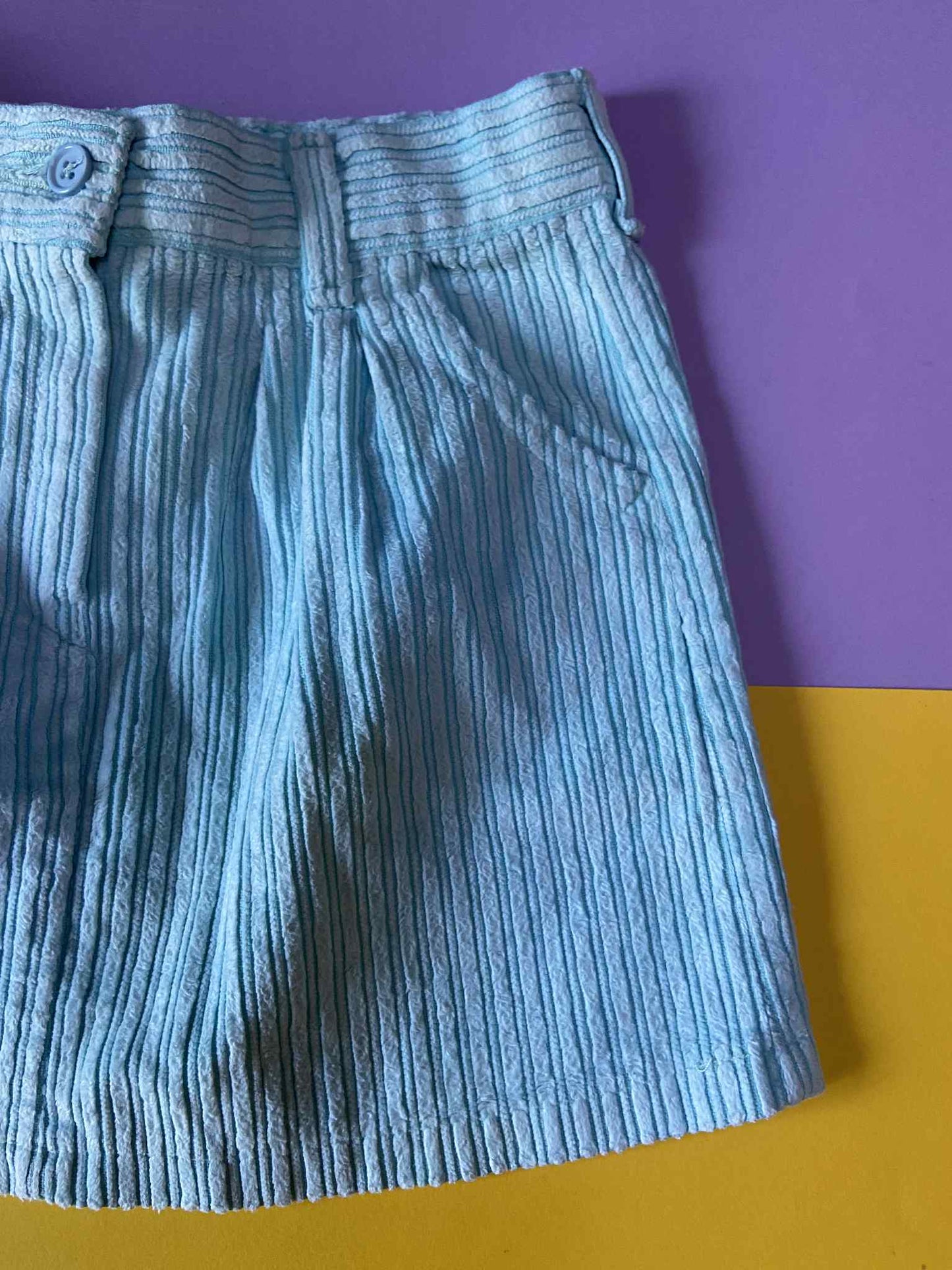 Jupe velours côtelé vintage BLEU CIEL