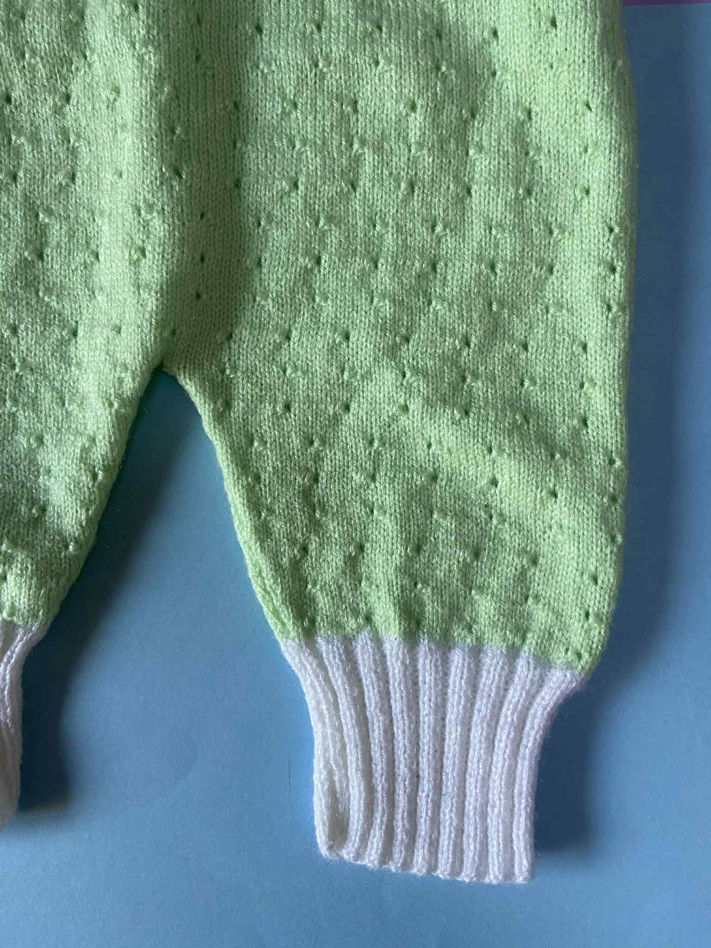 Combi maille bébé vintage VERT POMME