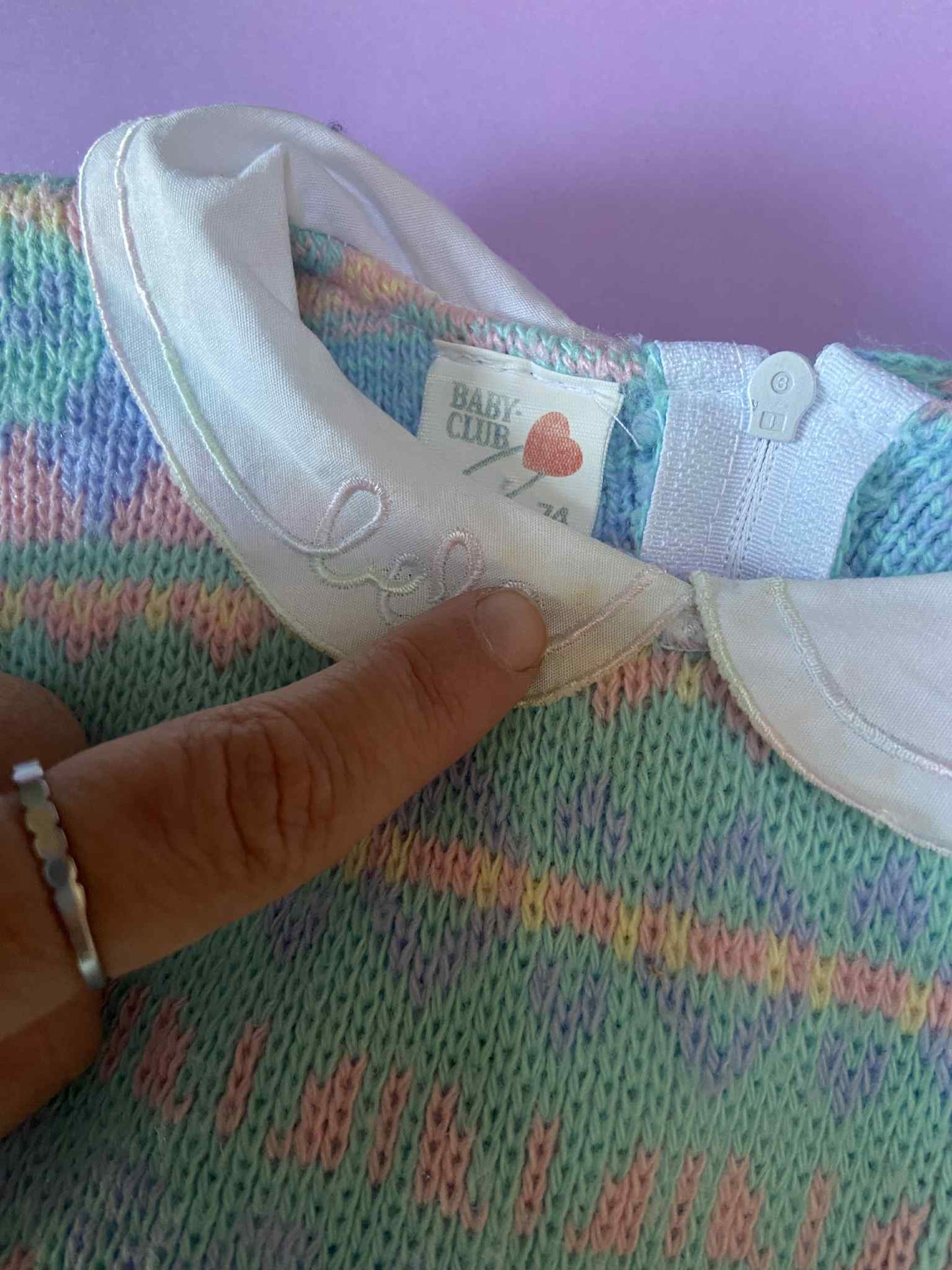 Combi maille vintage PASTEL bébé