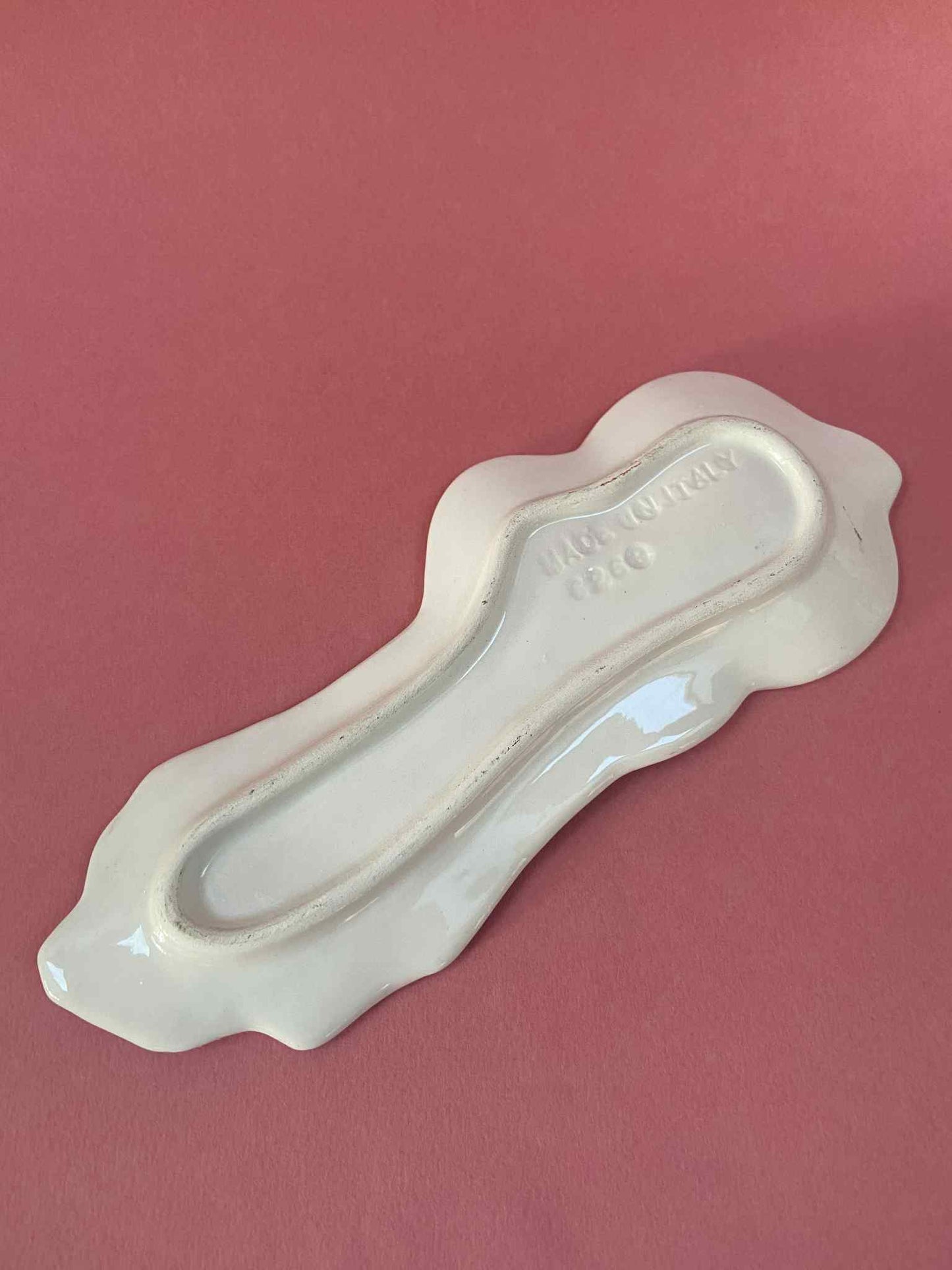 Repose cuillère céramique vintage Barbotine AIL