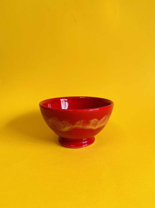 Bol céramique ROUGE écume JAUNE