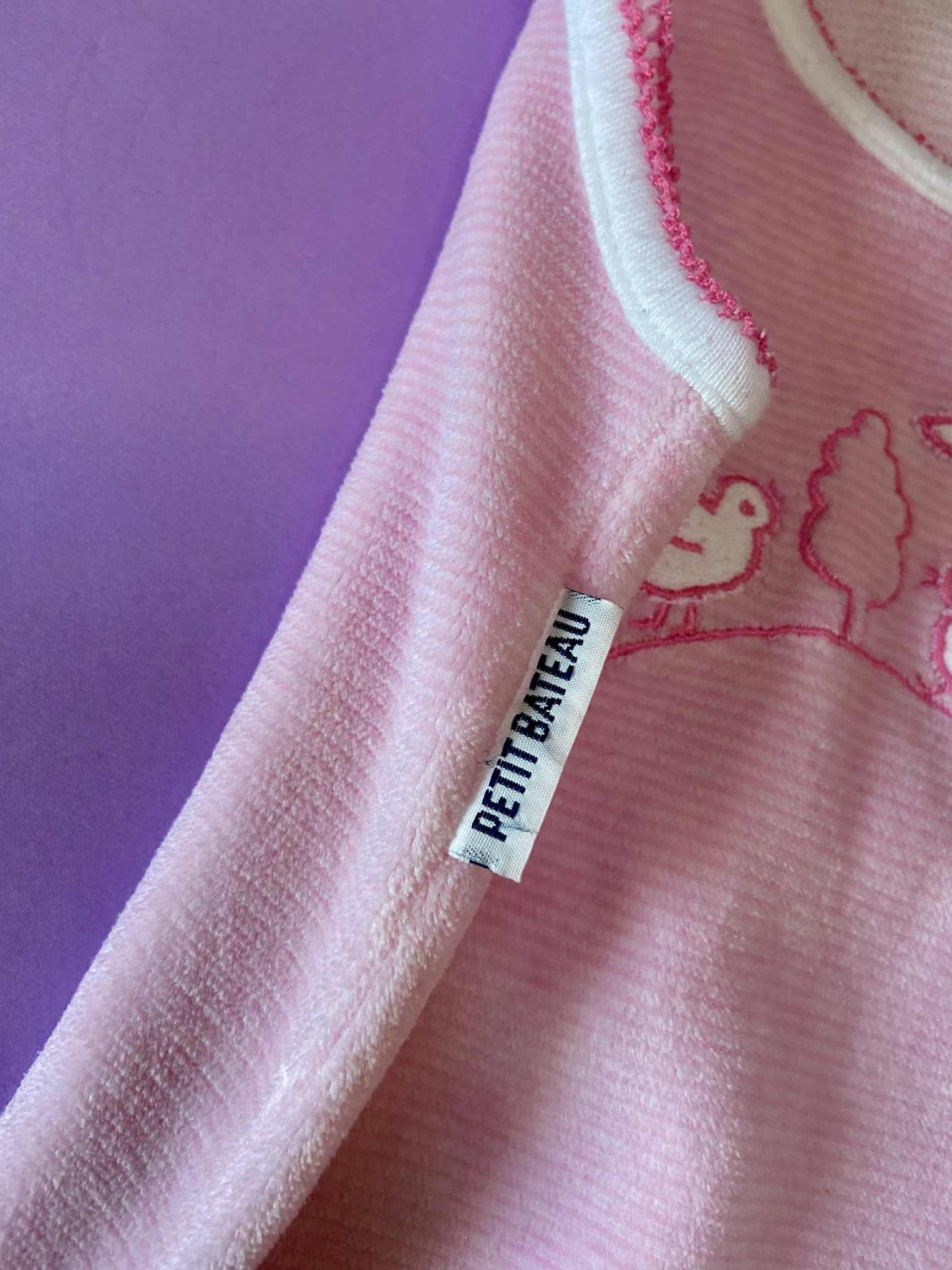 Combi velours rose vintage PETIT BATEAU