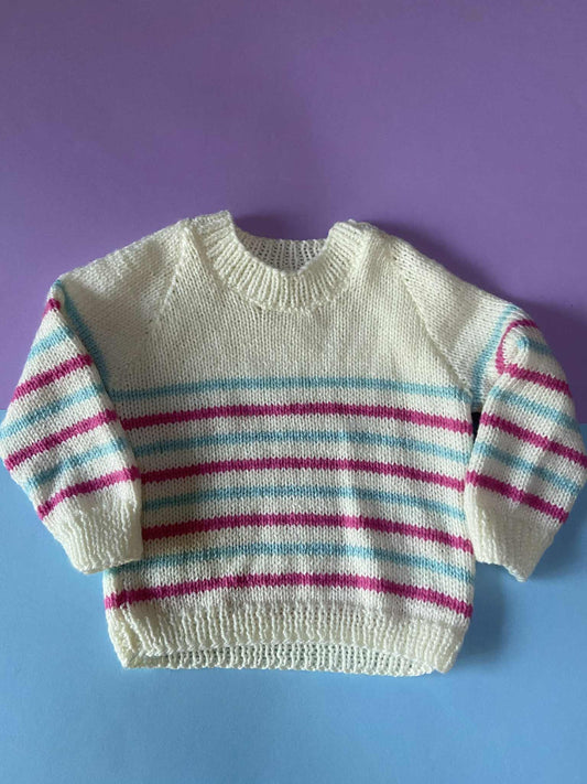 Pull maille vintage RAYURES pastel
