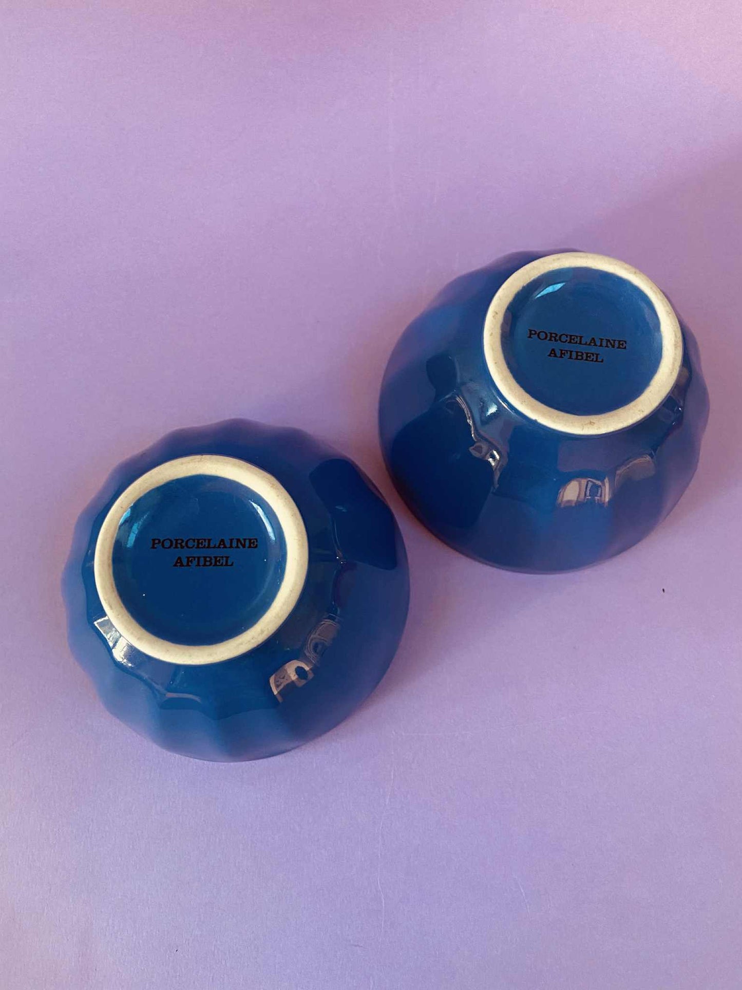 Duo petits bols côtelés bleus AFIBEL