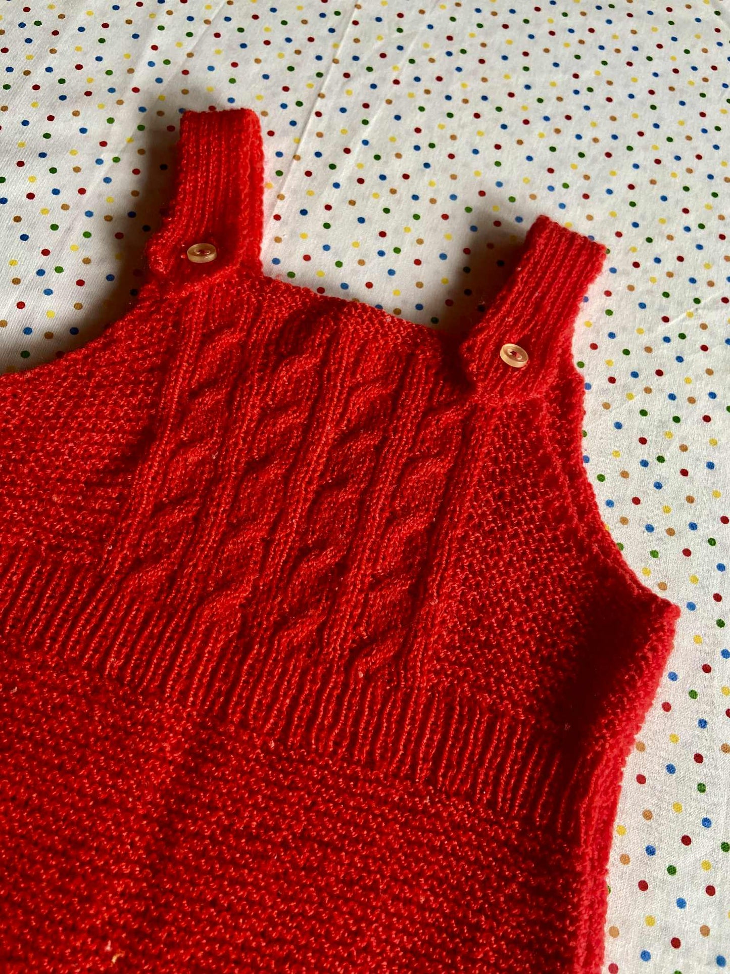 Barboteuse vintage maille ROUGE