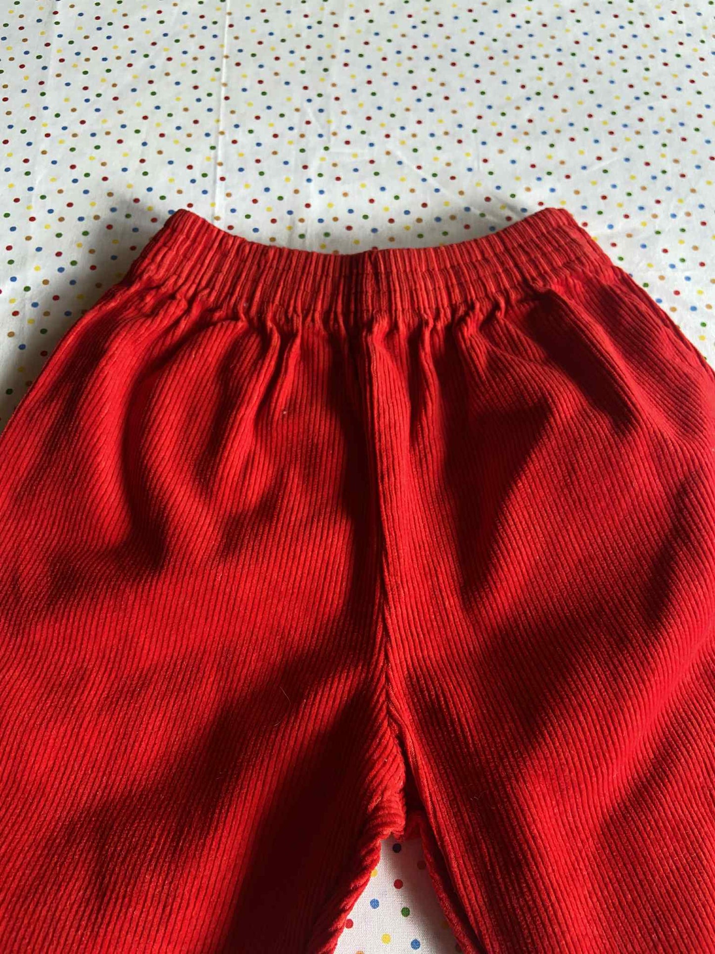 Pantalon vintage velours côtelé ROUGE